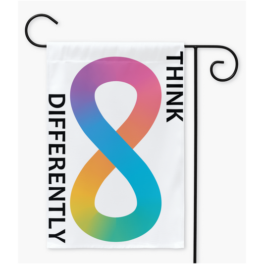 Think Differently - Neurodiversity Yard Garden Flags | Single Or Double-Sided | 2 Sizes | Disability, Autism, And Neurodivergence