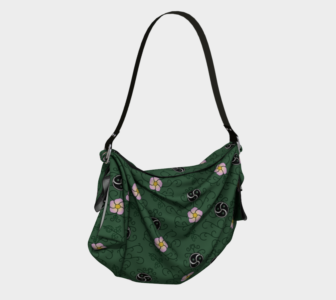 Wild Rose and Vine BDSM (Green) Origami Tote