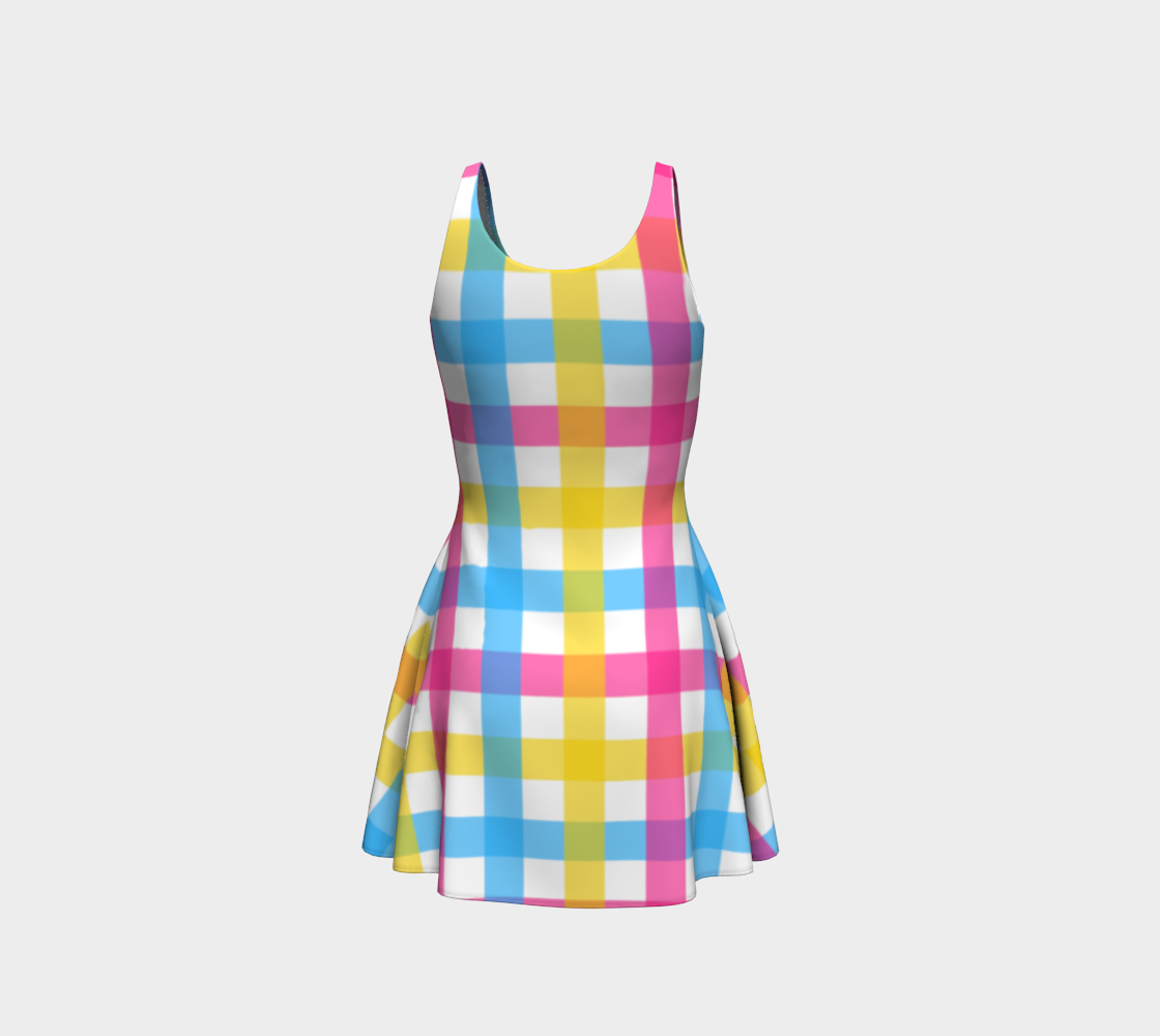 Pansexual Oversized Gingham Flare Dress