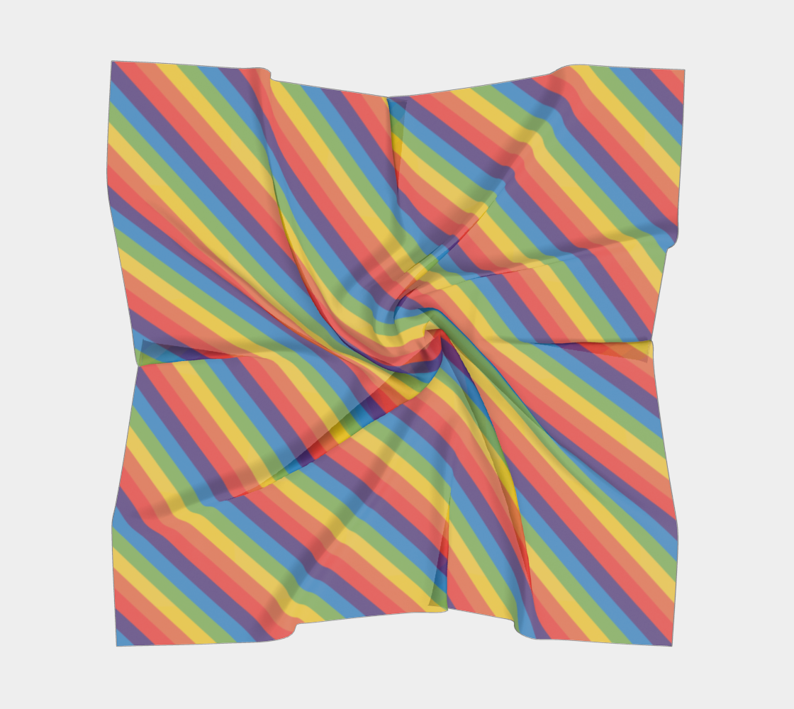 Muted Rainbow Striped Square Scarf