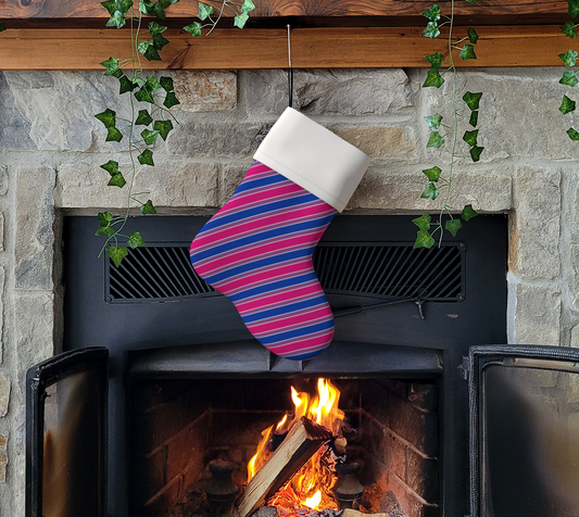 Bisexual Candycane Striped Holiday Stocking