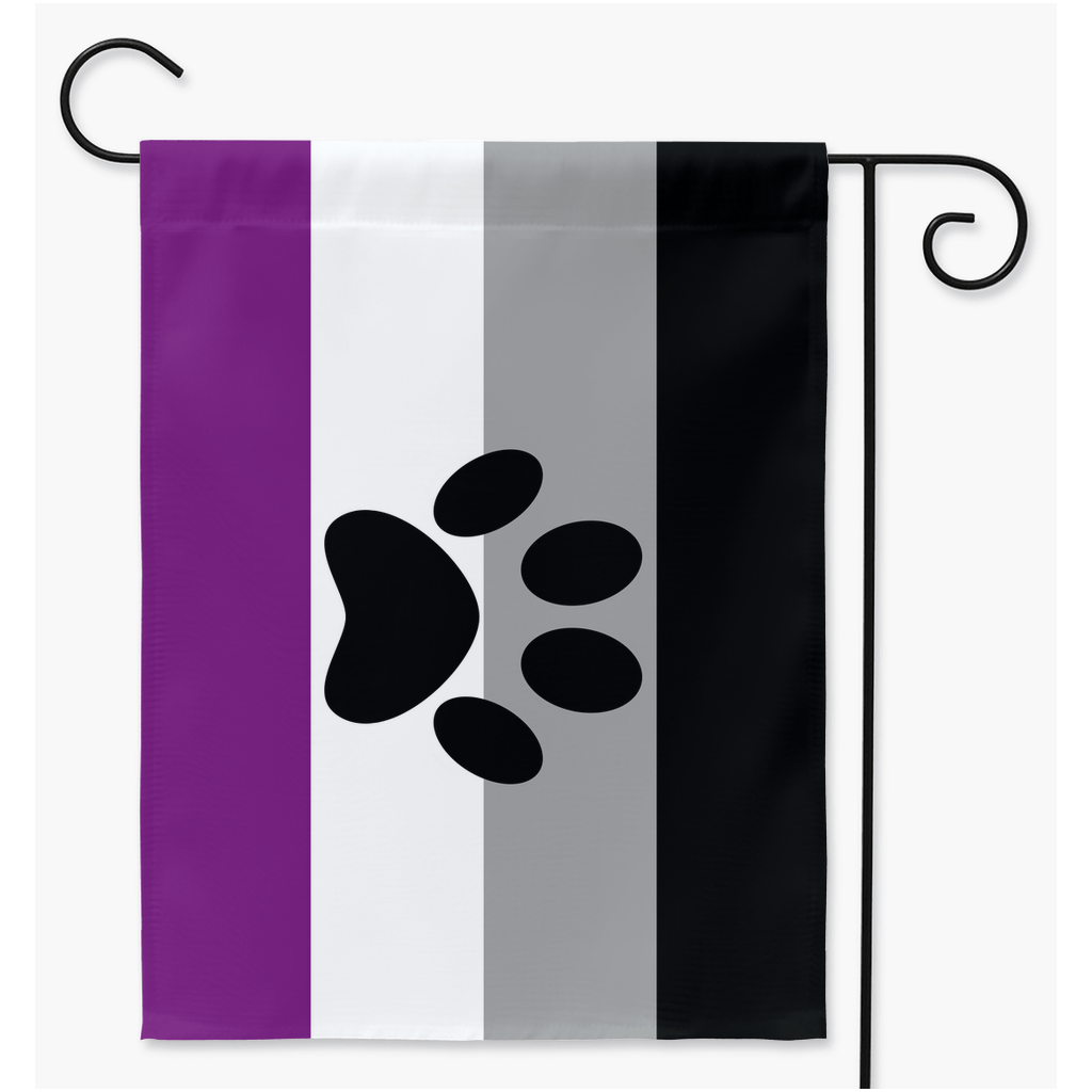 Furry - V3 - Asexual Pride Yard and Garden Flags   | Single Or Double-Sided | 2 Sizes