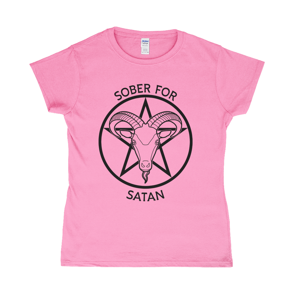 Sobrio para Satanás Camiseta ajustada | Elige tu combinación de colores | gildan