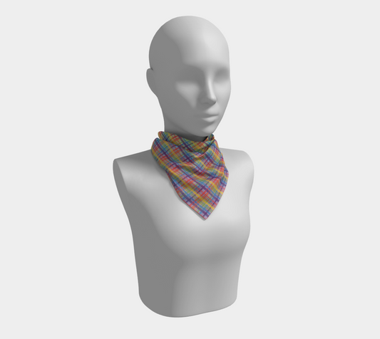 Muted Rainbow - Plaid Gradient Square Scarf