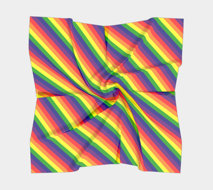 Rainbow Striped  Square Scarf