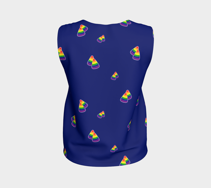 Rainbow and Blue Candy Corn Loose Tank