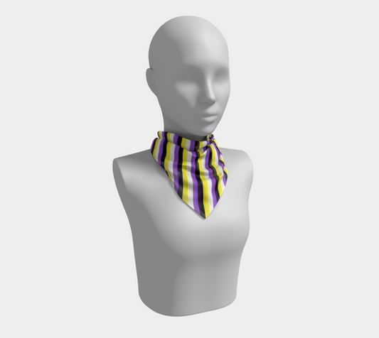 Nonbinary Striped  Square Scarf