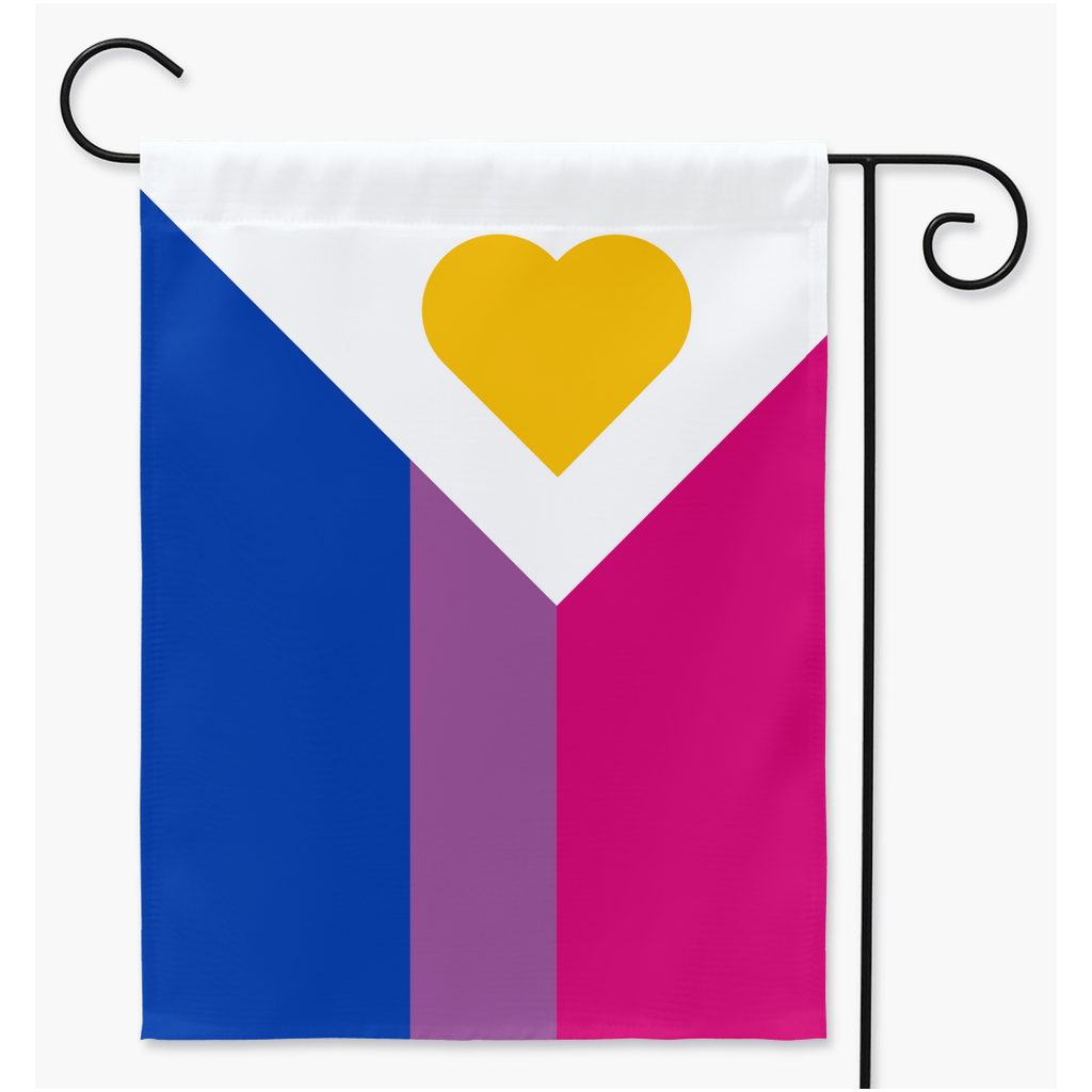 Polyamory Pride - V6 - Bisexual Yard and Garden Flags | Single Or Double-Sided | 2 Sizes