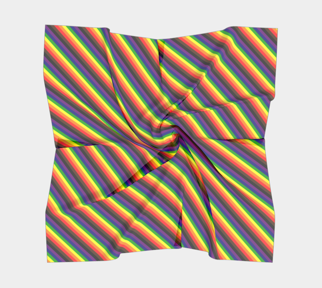 Philly Rainbow Striped  Square Scarf