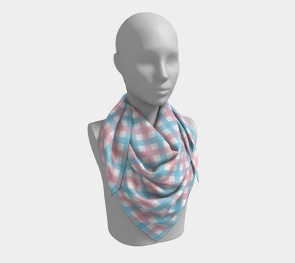 Foulard carré à carreaux vichy transgenre