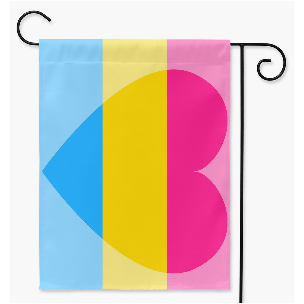 Panromantique - V1 Drapeaux de cour et de jardin | Simple ou double face | 2 tailles | Orientations romantiques et sexuelles