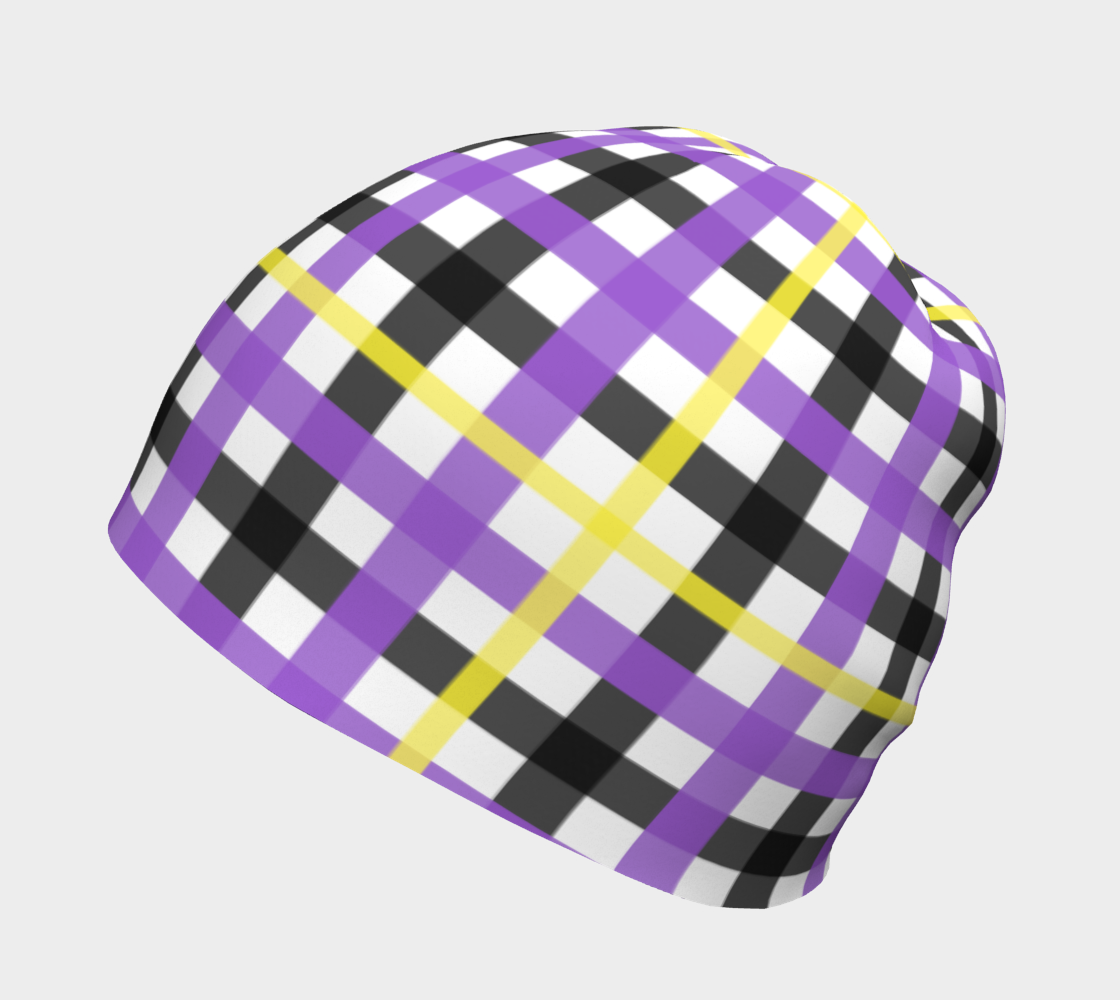 Nonbinary Gingham Plaid Beanie