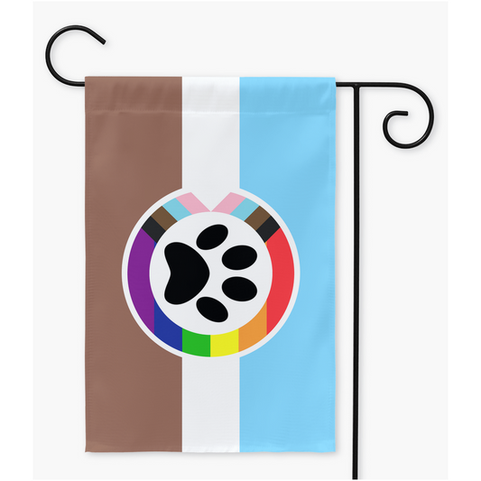 Banderas de jardín y patio del orgullo de Furry Progress | Una o dos caras | 2 tamaños