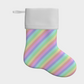 Pastel Rainbow  Striped Holiday Stocking