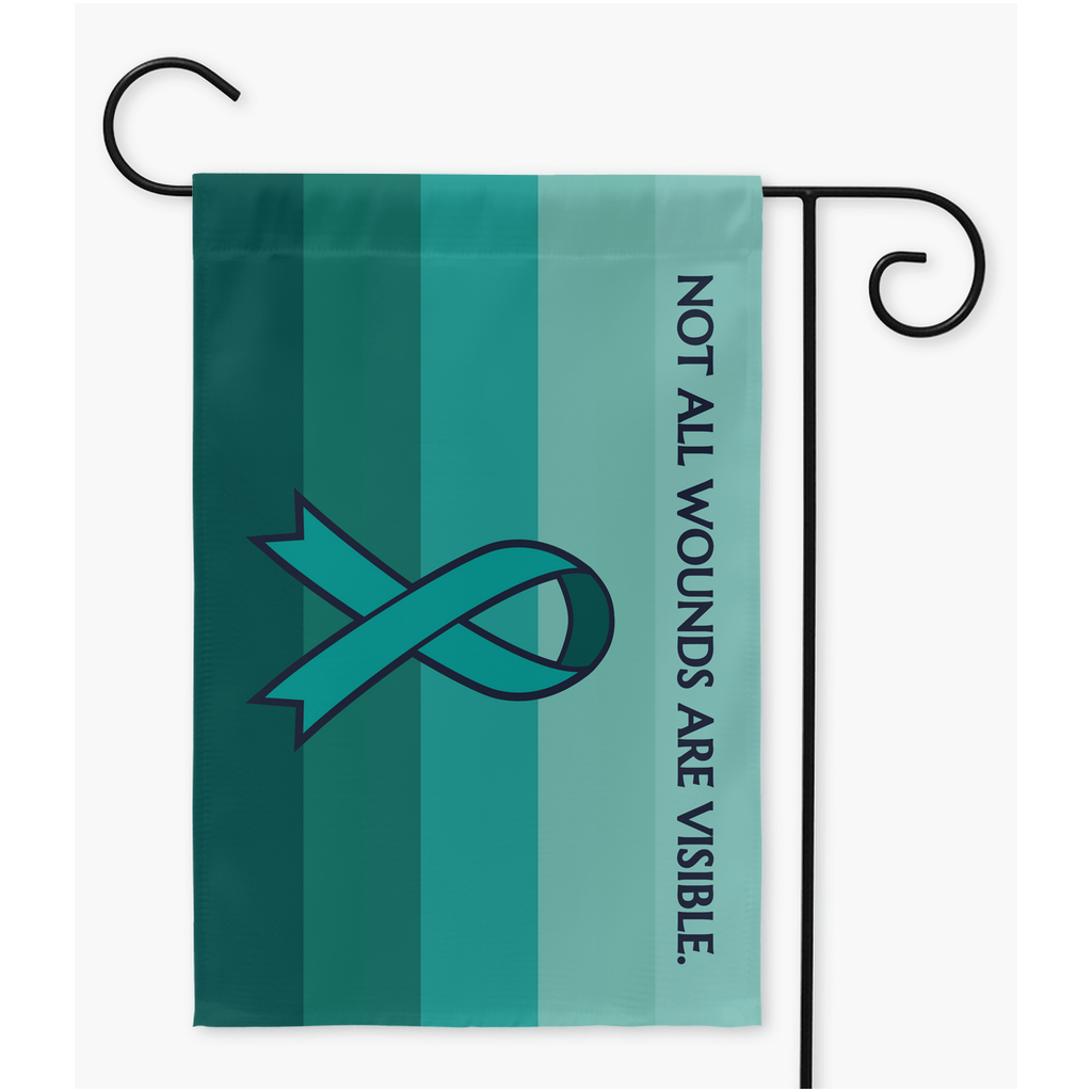 PTSD - Not All Wounds Are Visible (Dark) Yard Garden Flags | Single Or Double-Sided | 2 Sizes
