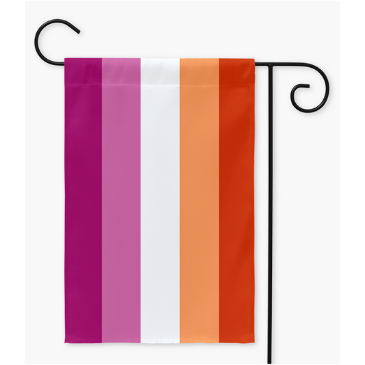 Lesbiana - V1 Banderas de patio y jardín | Una o dos caras | 2 tamaños | Orientaciones románticas y sexuales
