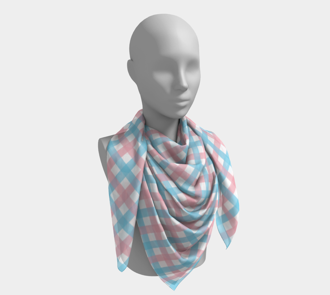 Foulard carré à carreaux vichy transgenre