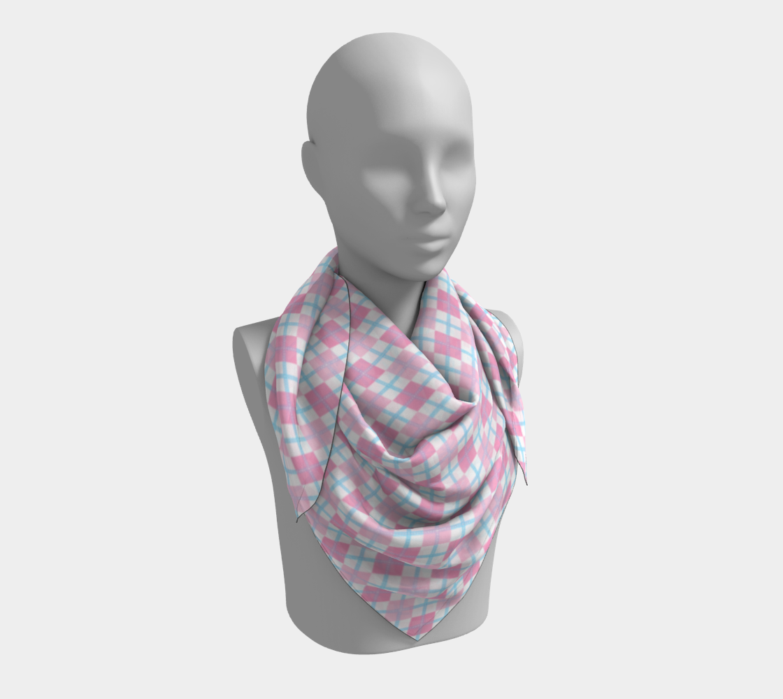 Transfeminine Argyle  Square Scarf