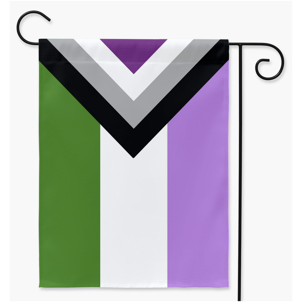 Genderqueer Asexual Yard and Garden Flags  | Single Or Double-Sided | 2 Sizes