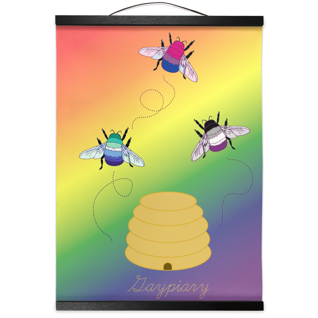 3 Bumblebees - Gaypiary Hanging Canvas Prints | Choose Your Flag and Pun Wall Art ninjaferretart