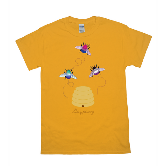 3 Bumblebees - Gaypiary LIGHT | Bumblebee Relaxed Fit Tshirt | Gildan Apparel ninjaferretart