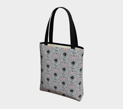 Wild Rose and Vine BDSM (Grey) Tote Bag