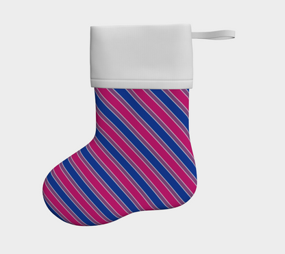 Bisexual Candycane Striped Holiday Stocking