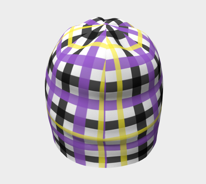 Nonbinary Gingham Plaid Beanie