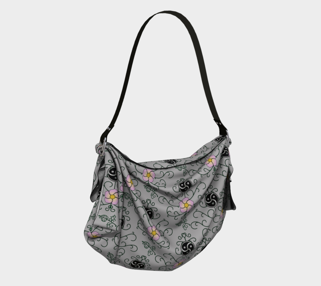 Wild Rose and Vine BDSM (Grey) Origami Tote