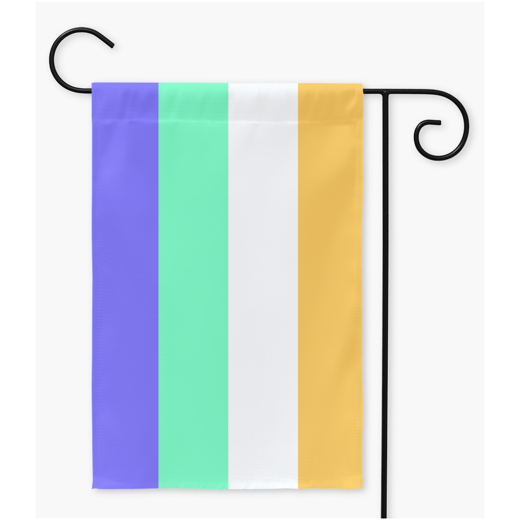 Género sin etiqueta - Banderas de jardín y patio V2 | Una o dos caras | 2 tamaños | Identidad y expresión de género