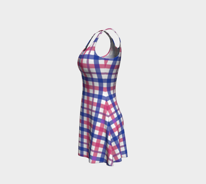 Bisexual Gingham Flare Dress