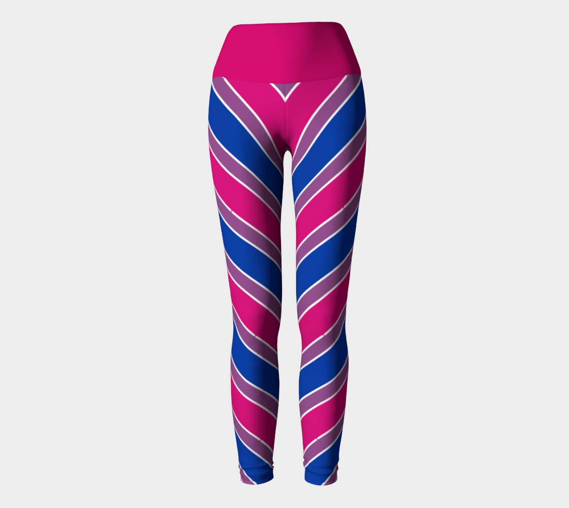 Leggings de yoga rayés Candycane bisexuels