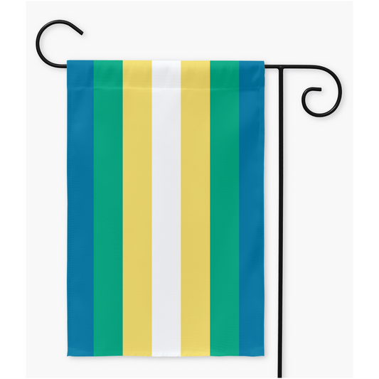Banderas de jardín y jardín con orgullo de hombre/niño no binario | Una o dos caras | 2 tamaños