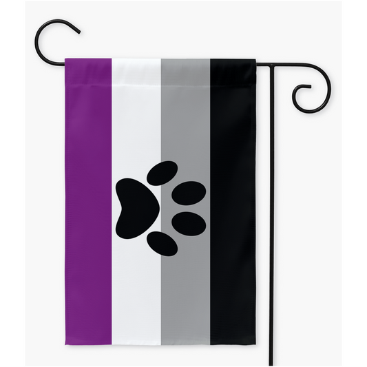 Furry - V3 - Banderas de jardín y patio del Orgullo Asexual | Una o dos caras | 2 tamaños