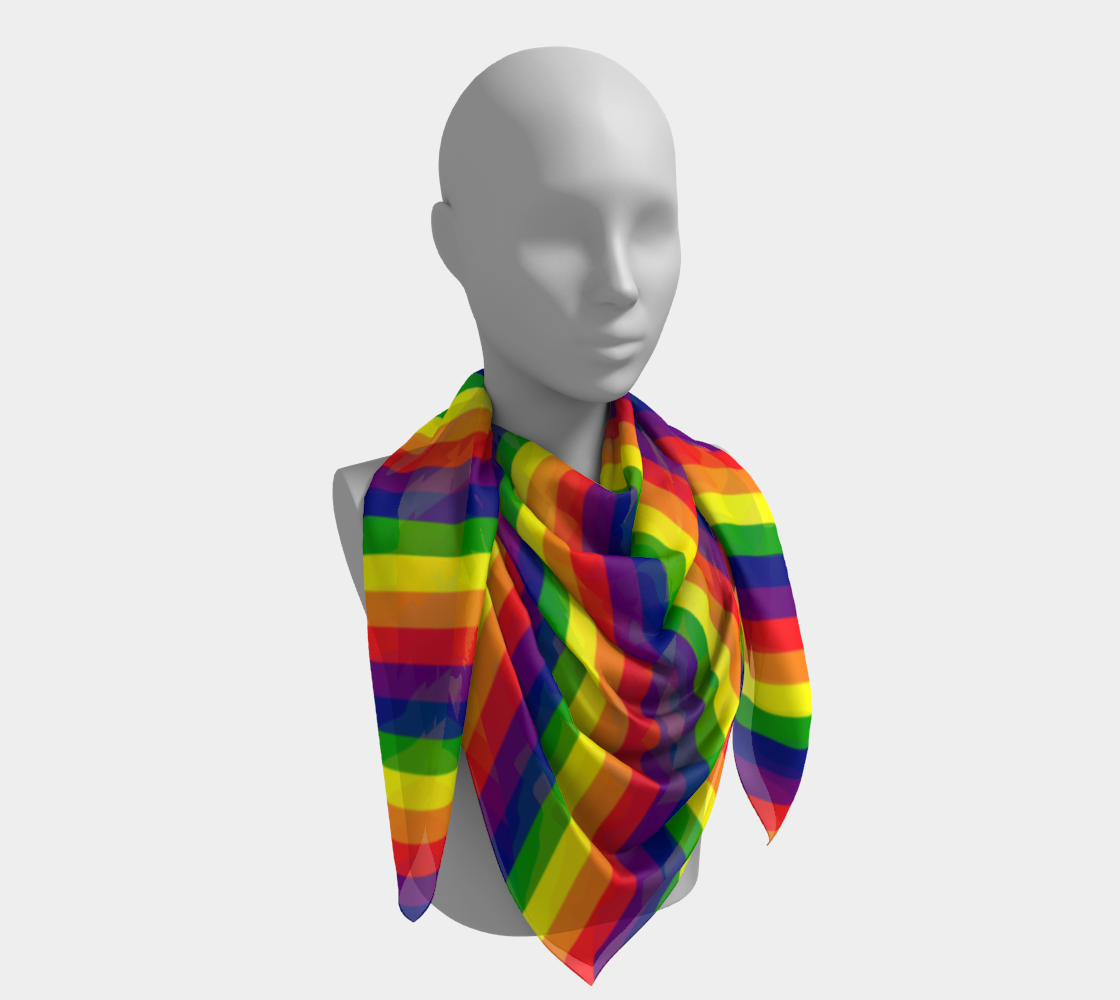 Rainbow Striped  Square Scarf