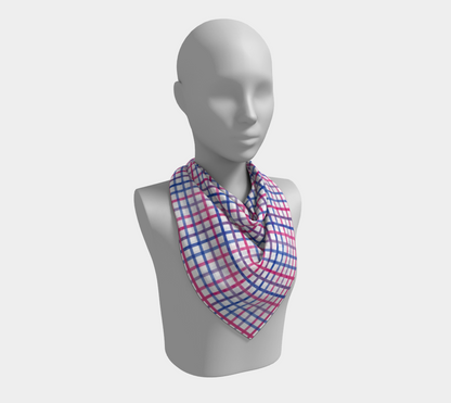 Foulard carré à carreaux Tattersol bisexuel