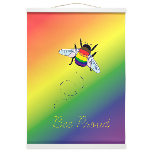 Bumblebee Pun Colgando Lienzo Impresiones | Elige tu bandera y juego de palabras | Arte de pared | lgbtqia2s+