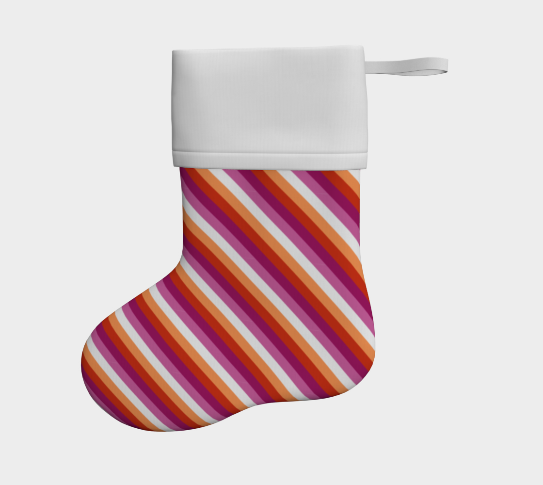 Lesbian - V1  Striped Holiday Stocking