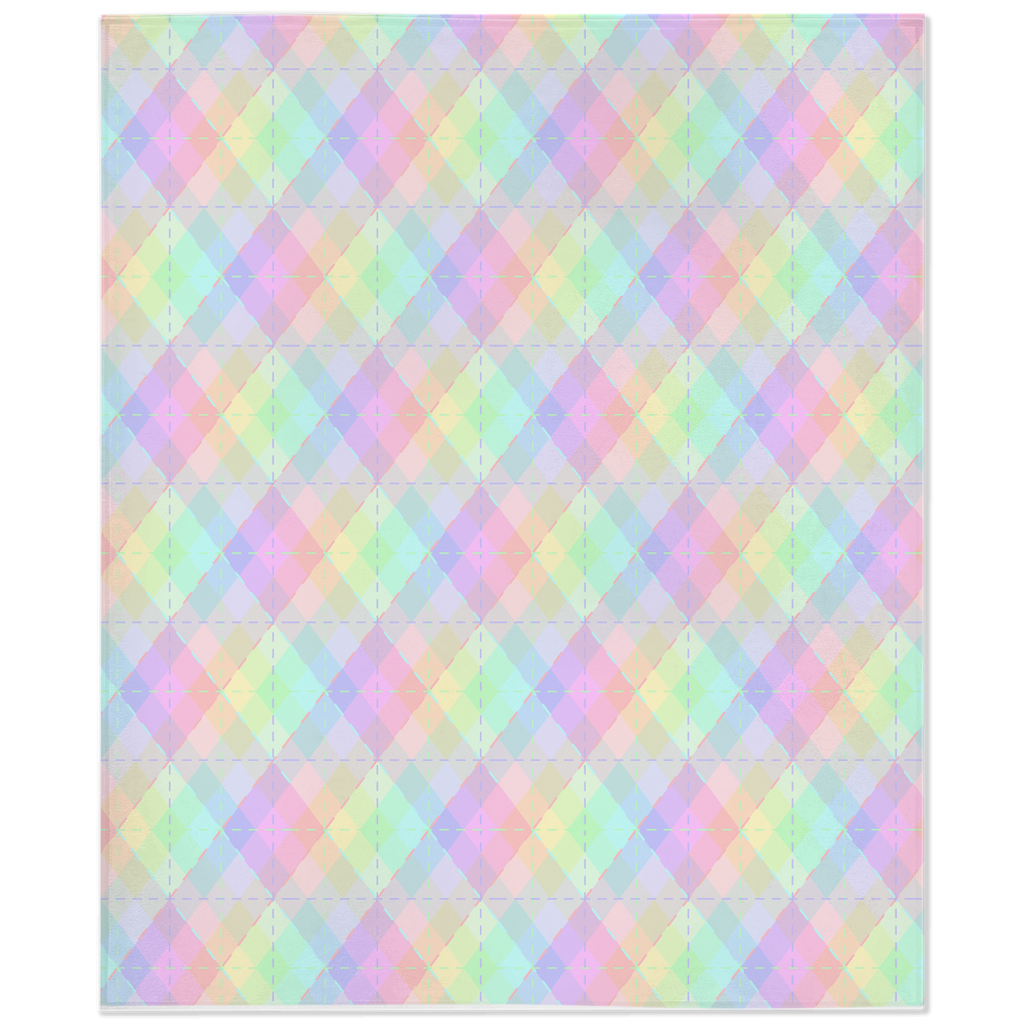 Pastel Rainbow Argyle Pride Minky Blankets