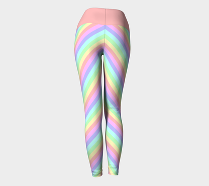 Pastel Rainbow Striped Yoga Leggings