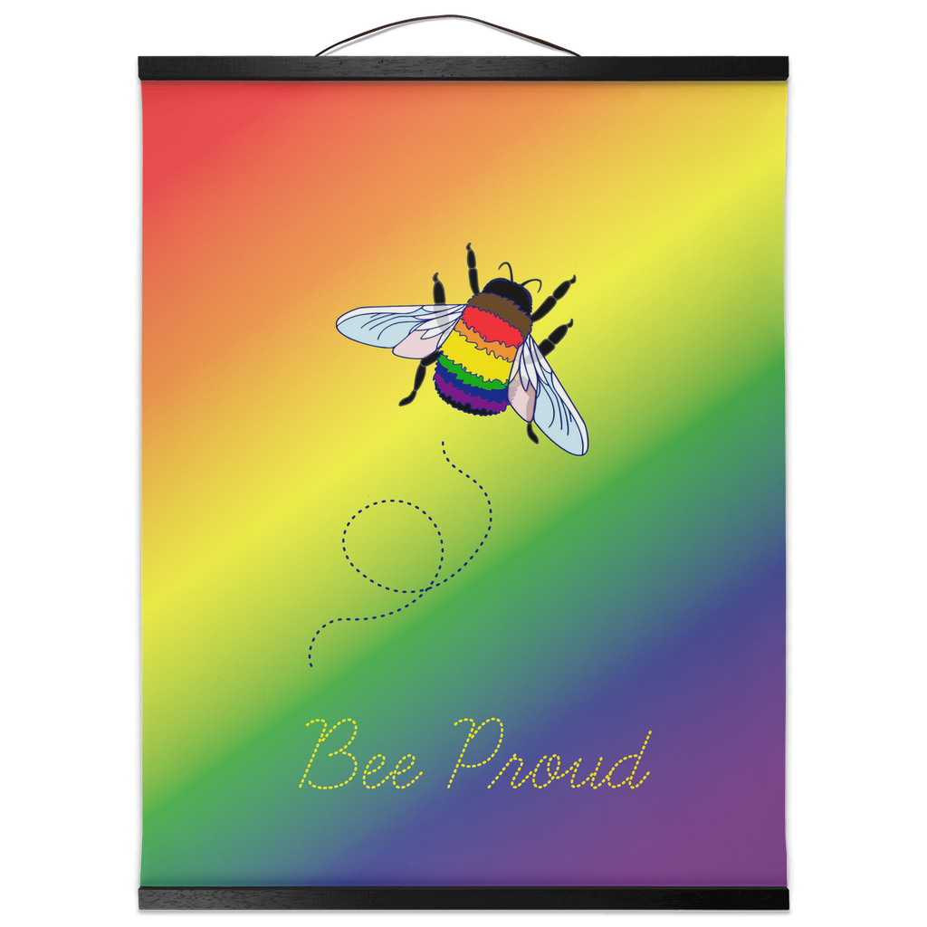 Impressions sur toile suspendues Bumblebee Pun | Choisissez votre drapeau et votre jeu de mots | Art mural | LGBTqia2s+