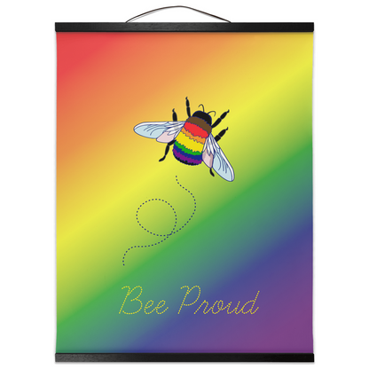 Bumblebee Pun Colgando Lienzo Impresiones | Elige tu bandera y juego de palabras | Arte de pared | lgbtqia2s+
