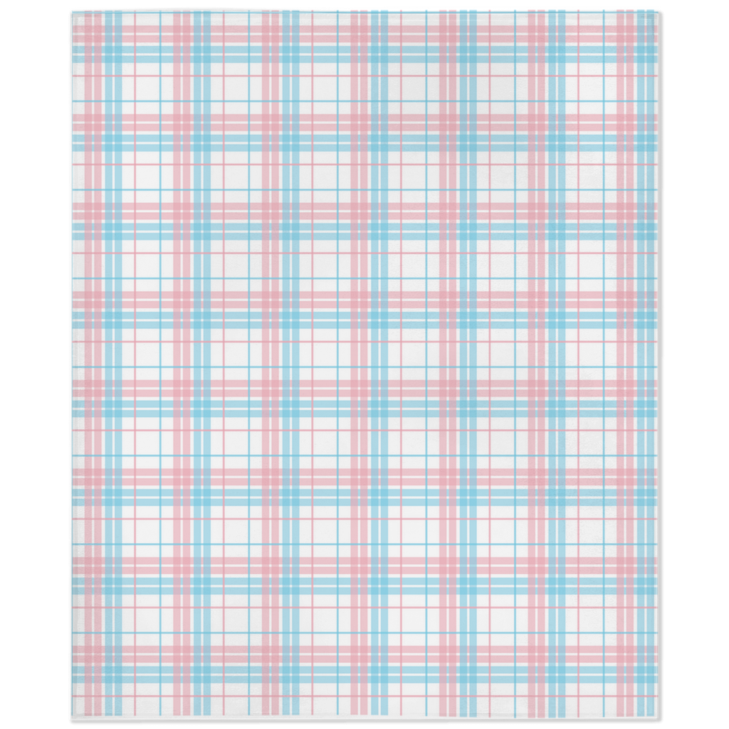 Transgender Tartan Plaid Pride Minky Blankets