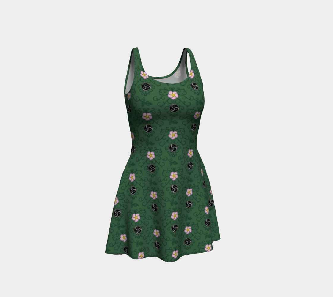 Wild Rose and Vine BDSM Green Flare Dress