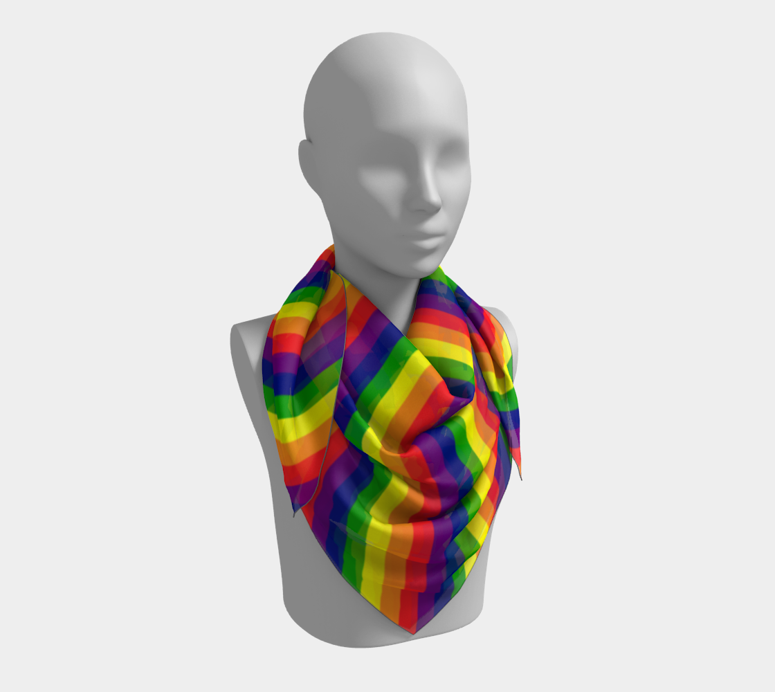 Rainbow Striped  Square Scarf