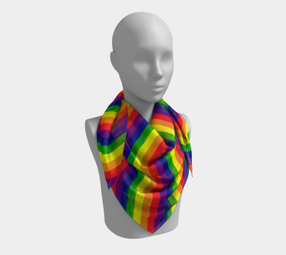 Rainbow Striped  Square Scarf