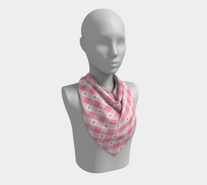 Sapphic Floral Argyle  Square Scarf