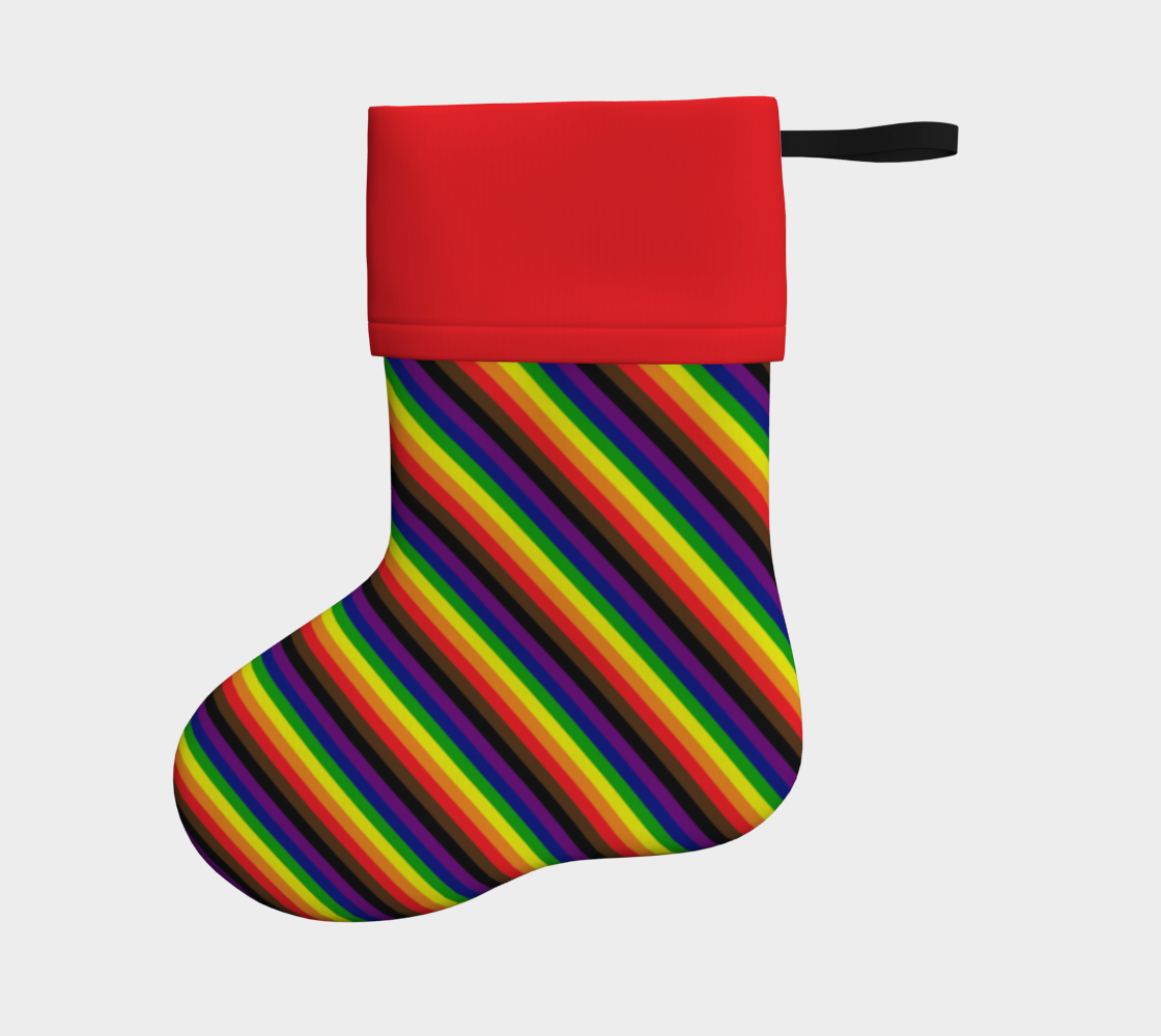 Philly Rainbow  Striped Holiday Stocking