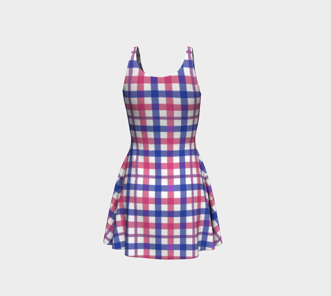 Bisexual Gingham Flare Dress