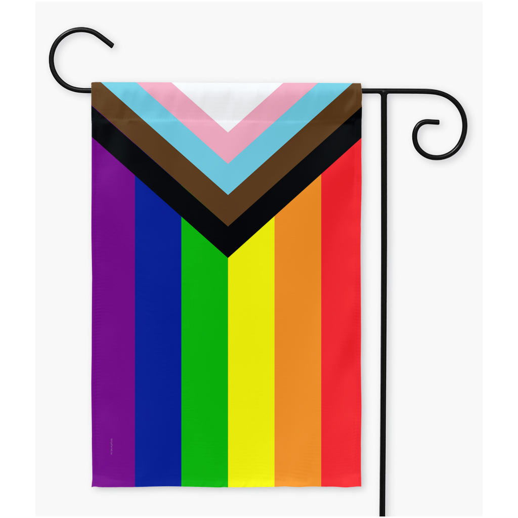 Progress Rainbow Pride Yard and Garden Flags | Single Or Double-Sided | 2 Sizes